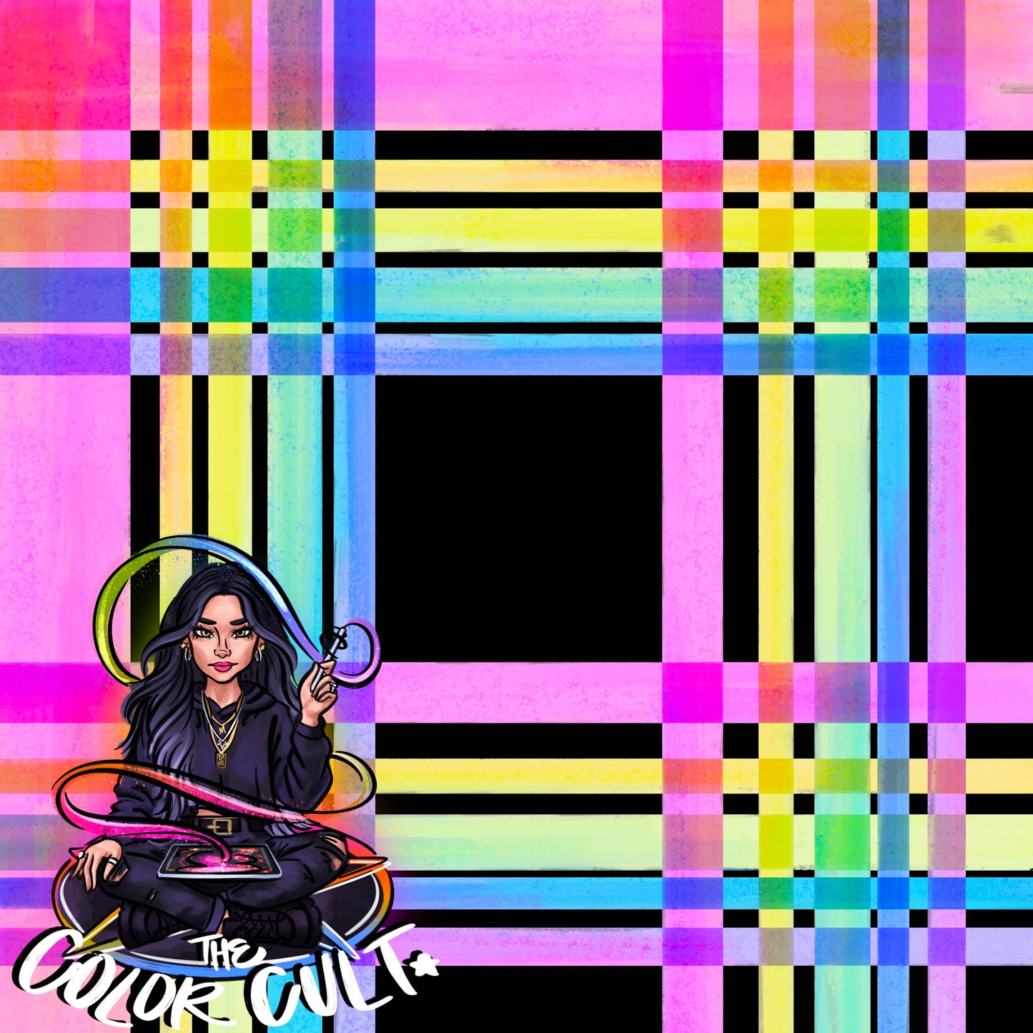 Neon Spring Plaid- Black