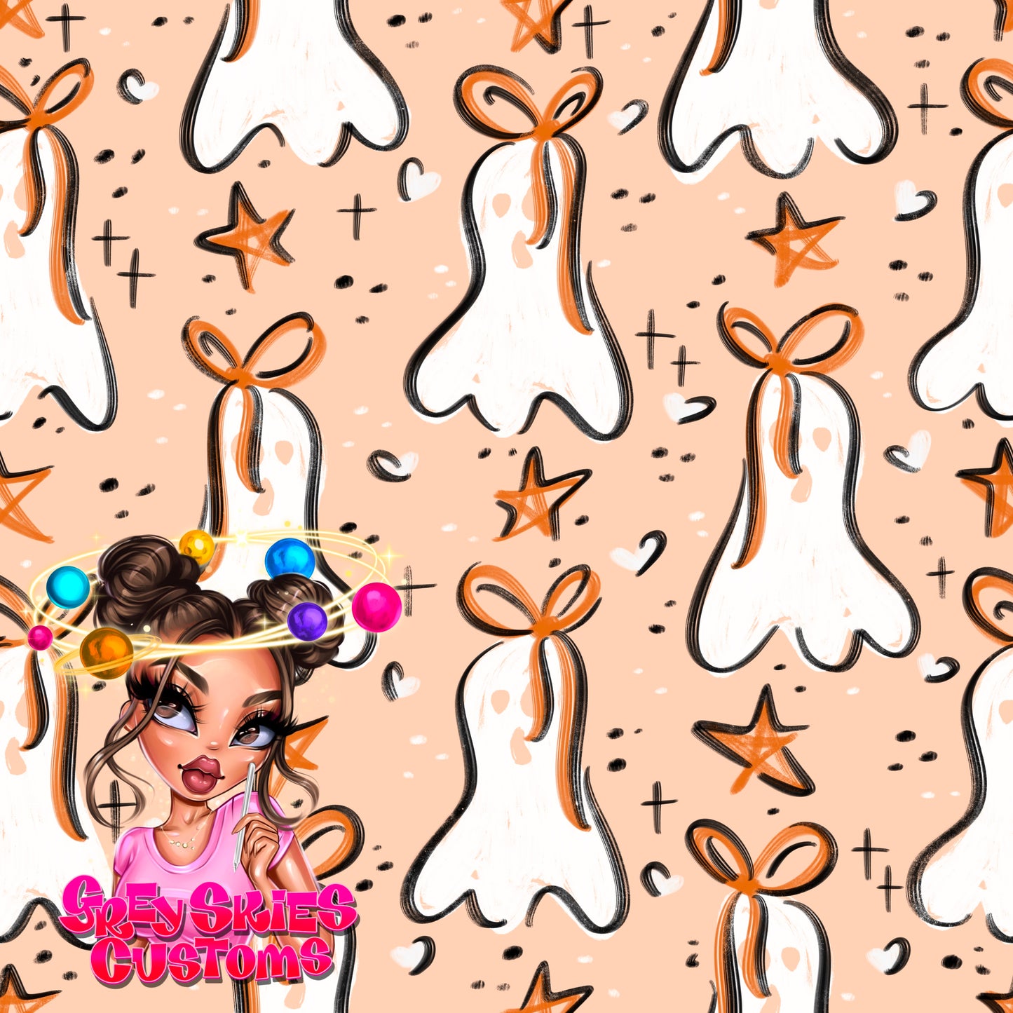 Ghostes Doodle- Orange 🪦