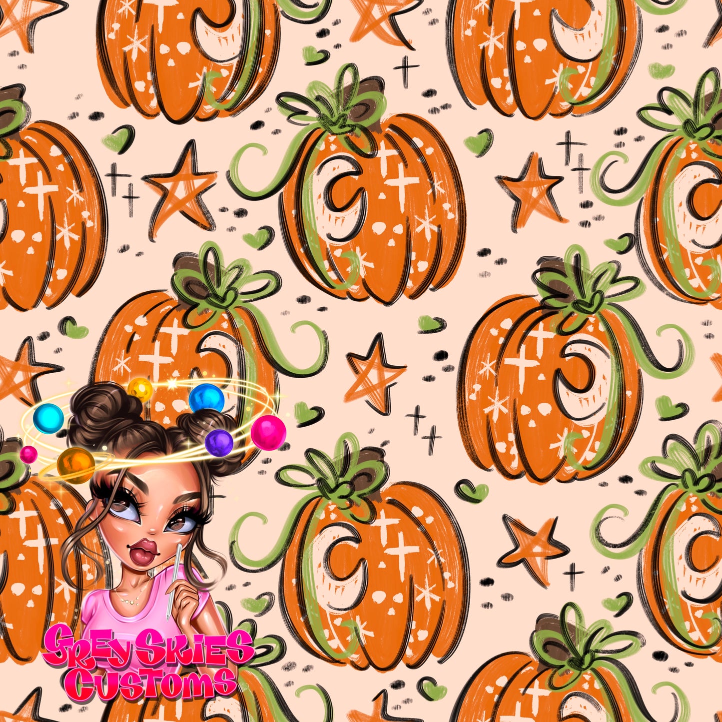 Pumpkin Doodle- Orange 🪦