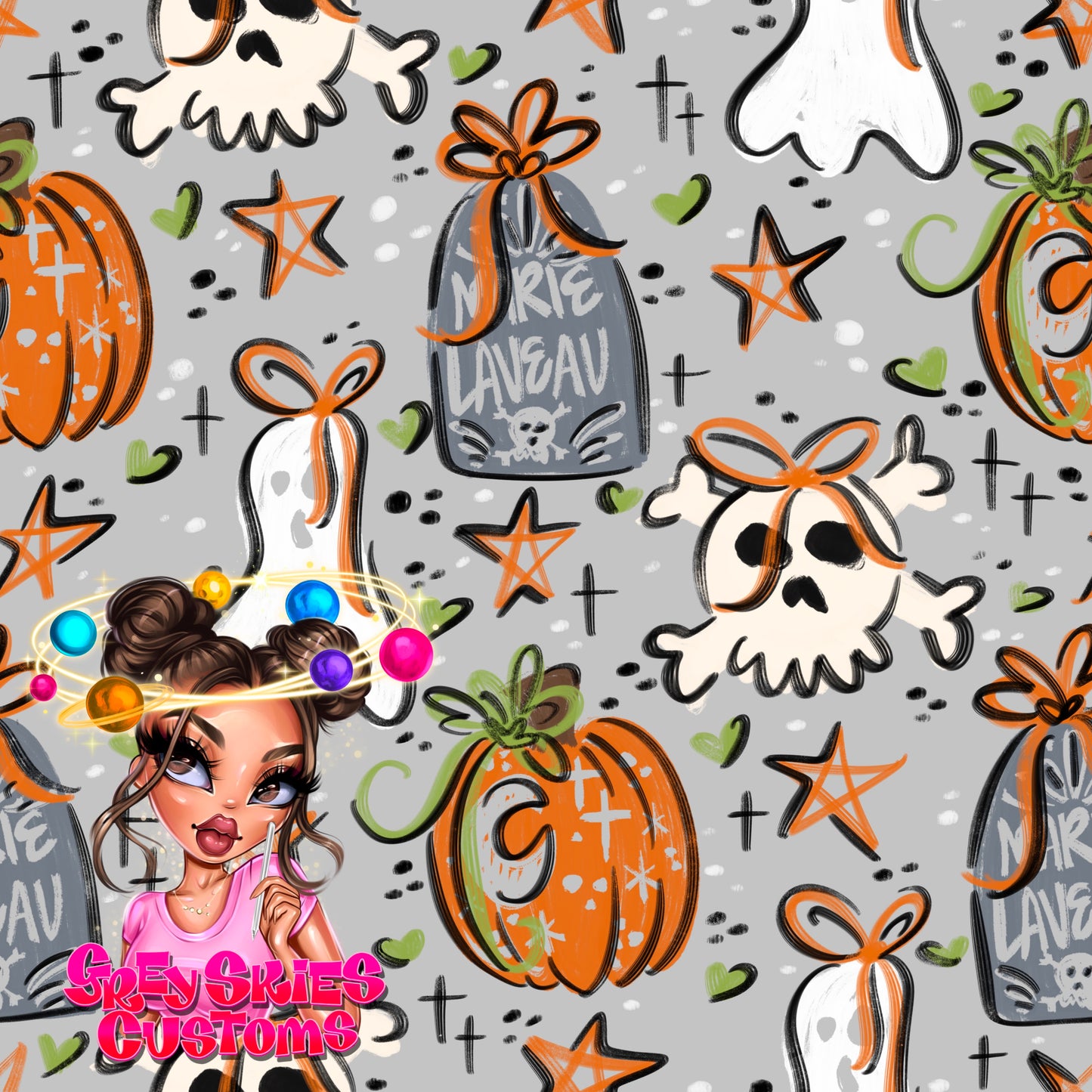 Spooky Doodle Mashup- Stone 🪦