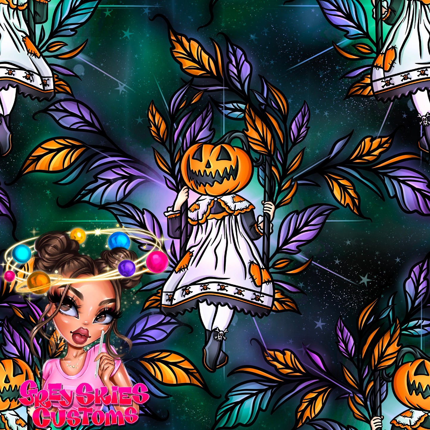 Multi Colored Pumpkin Head