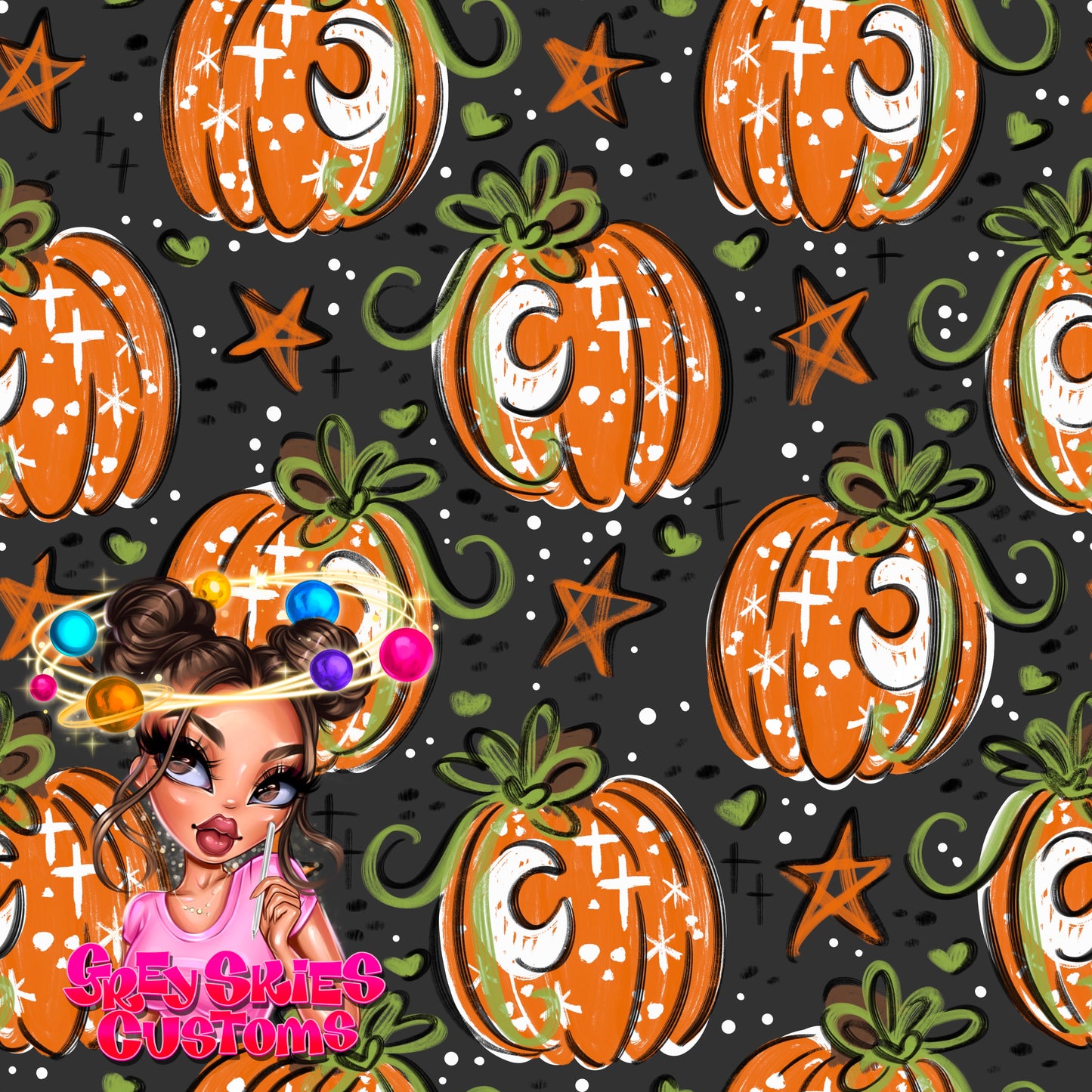 Pumpkin Doodles- Grey 🪦