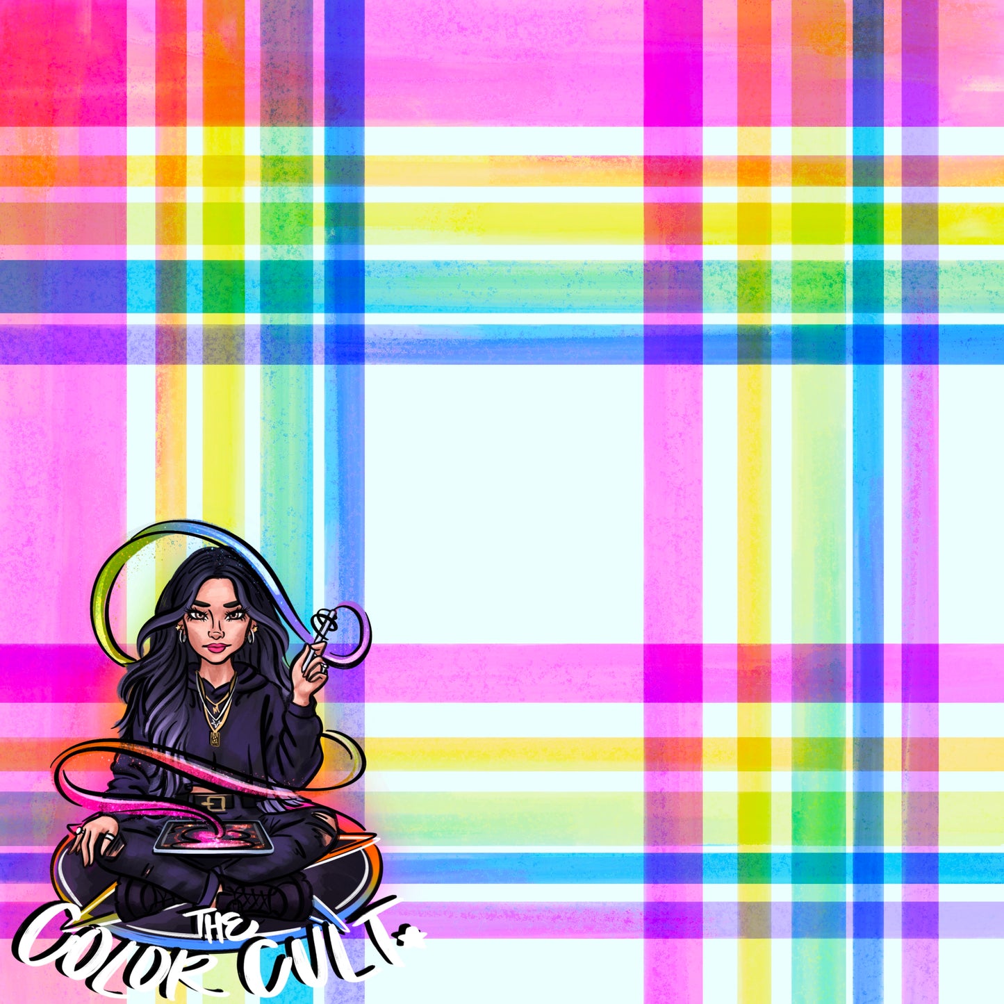 Neon Spring Plaid- Blue