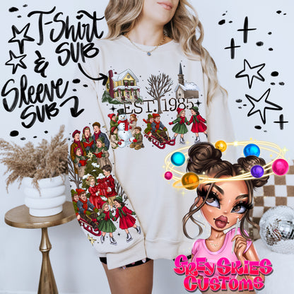 Vintage Date Christmas Painting- T-shirt Subs