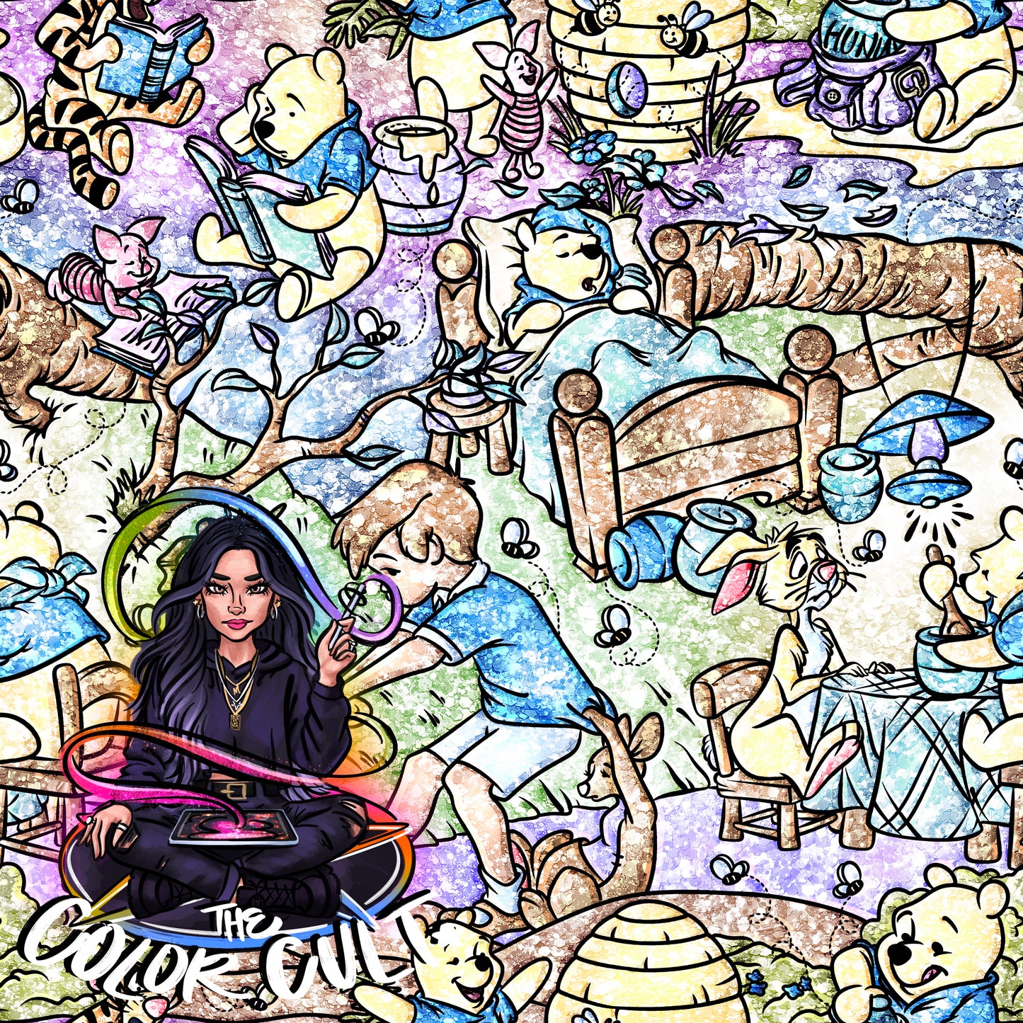 Blue Spring Pooh- Glitter