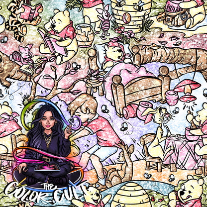 Pink Spring Pooh- Glitter