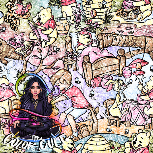 Pink Spring Pooh- Glitter