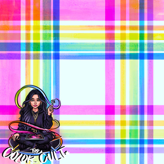 Neon Spring Plaid- Blue
